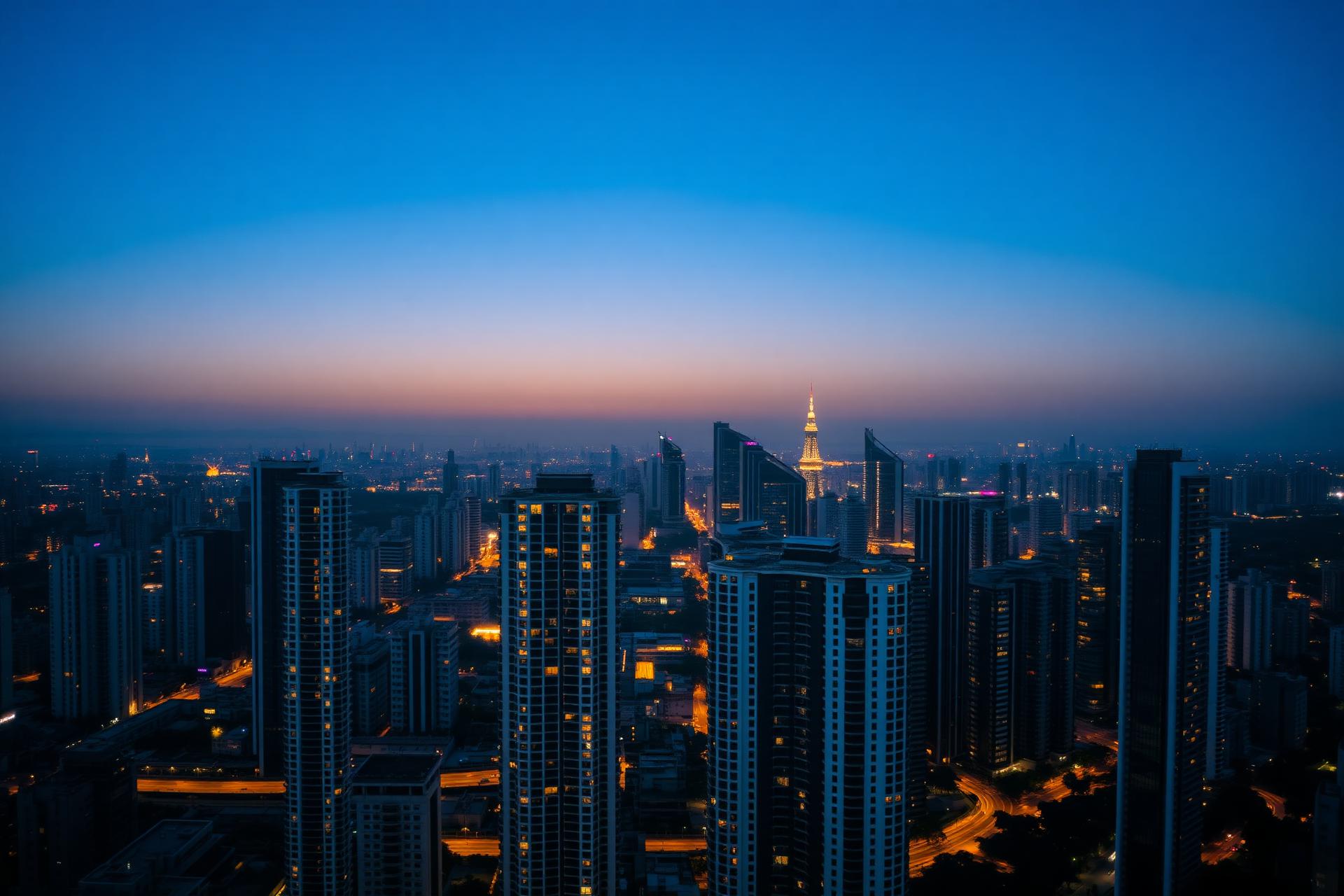 Mumbai skyline at twilight